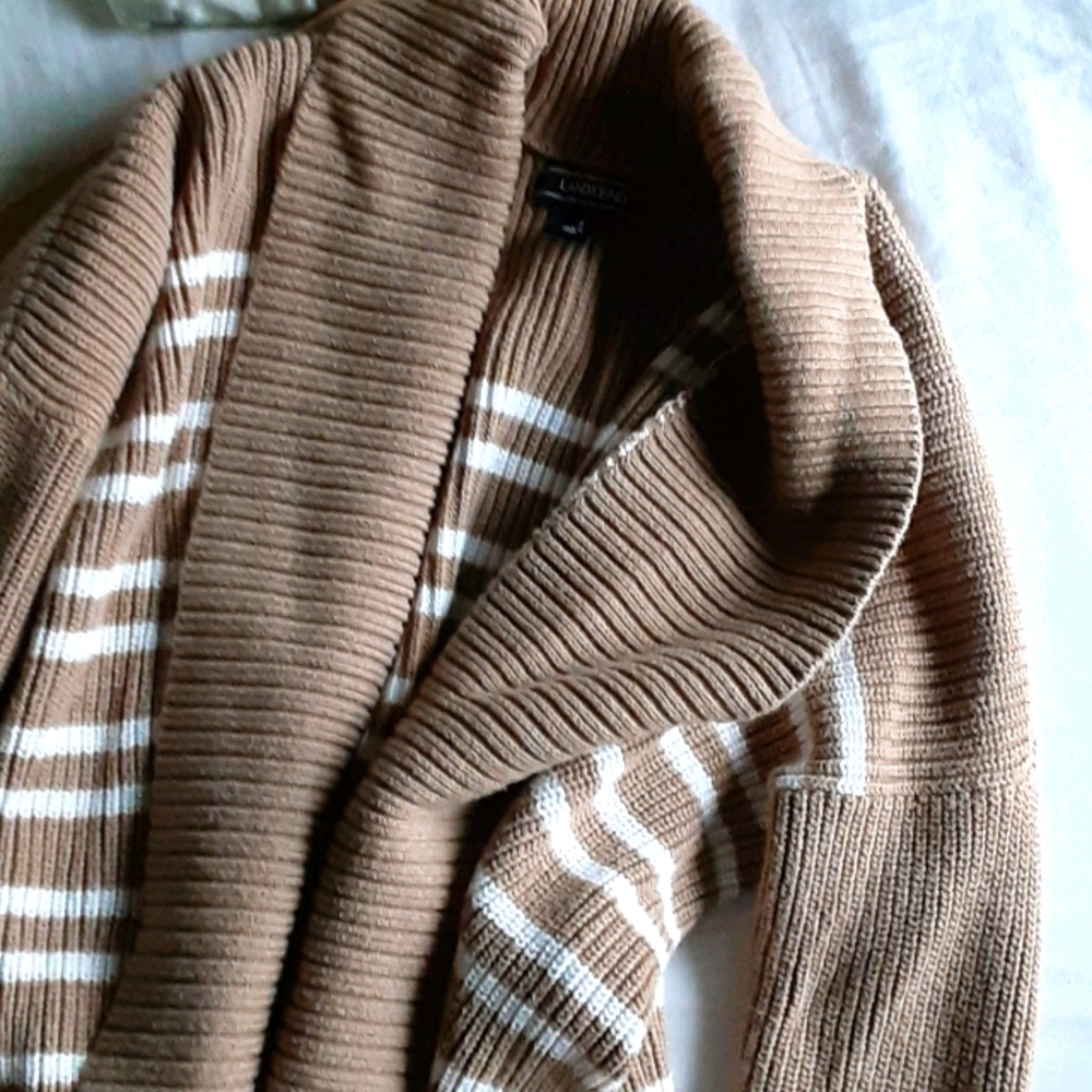 Cozy striped knit cardigan